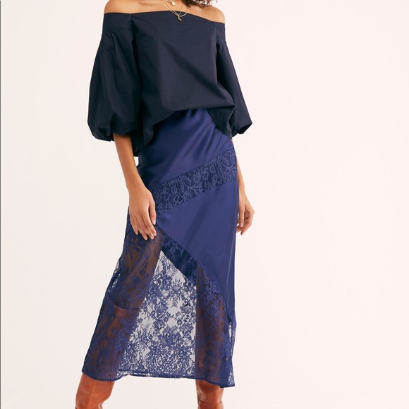 Night Cap Silk and Lace Trumpet Skirt NWOT - Main Image